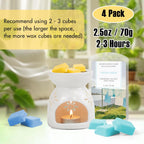 Wax Melts Wax Cubes, Soy Wax Cubes For Wax Warmer, Ocean Breeze, Fresh Linen, Bohemia Forest, Winds In Summer, 4 X 2.5 Oz