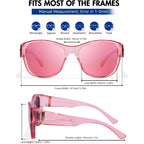 Xfeel Polarized Over Glasses Sunglasses for Women Sunglasses that Fit Over Glasses UV400 Protection for Outdoor Driving A14- Pink/Pink
