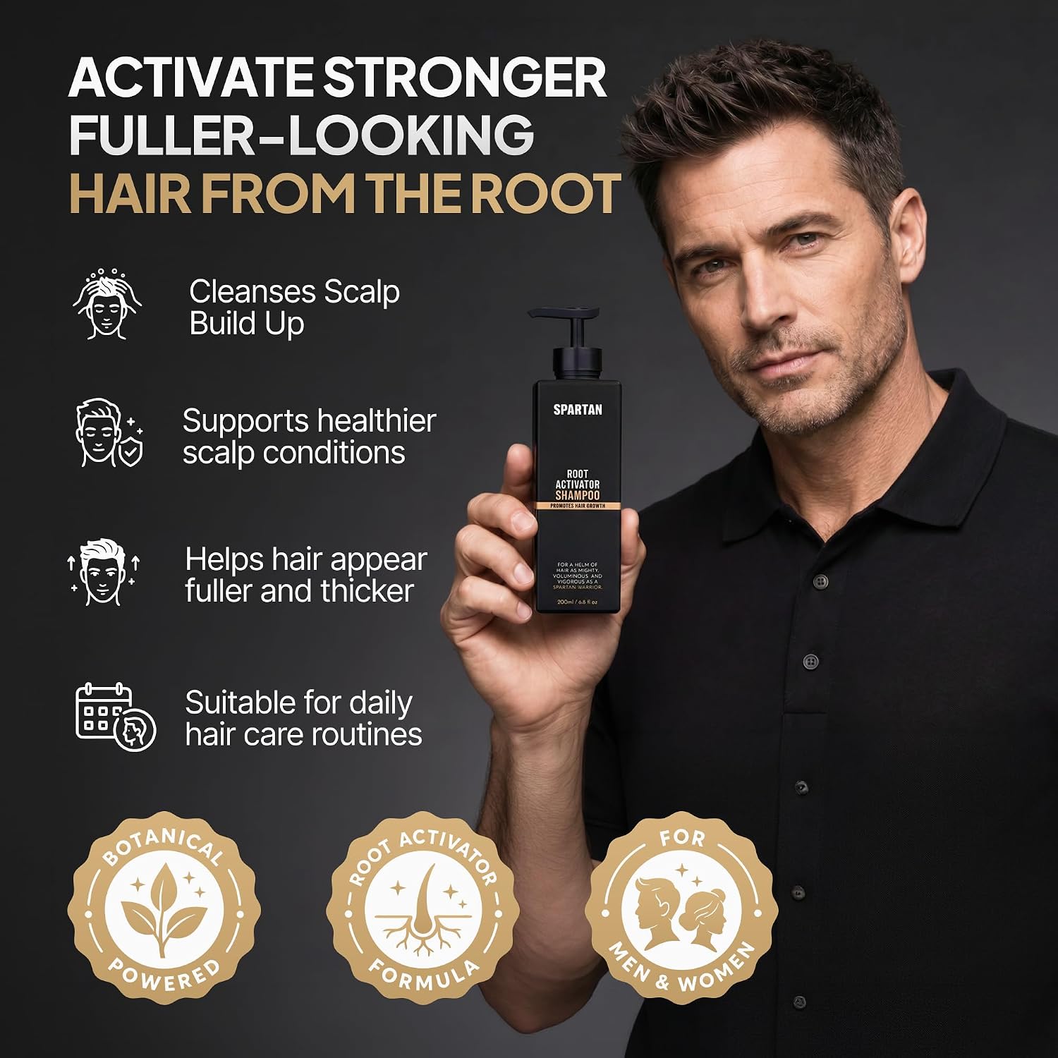 Spartan™ Root Activator Shampoo For Men - Hair Growth Shampoo For Hair Loss And Thinning Hair