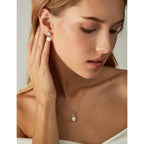 EAMTI Pearl Necklaces for Women Trendy 925 Sterling Silver Freshwater Cultured Single Pearl Necklace Dainty Pendant Necklace