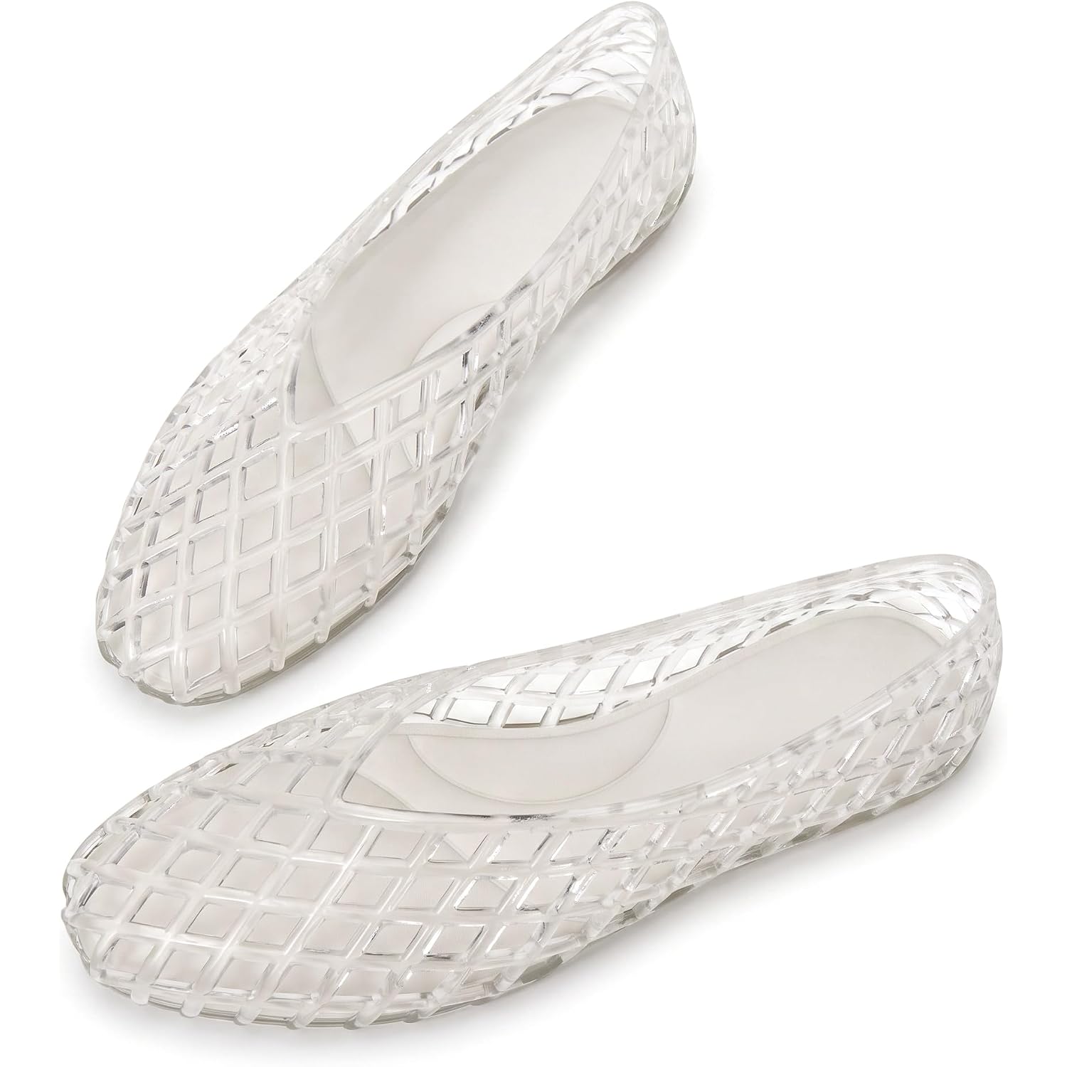 Sovanyou Jelly Shoes For Women Mesh Ballet Flats Slip On Jelly Sandals
