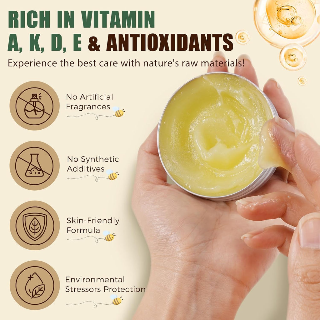 Beef Tallow For Skin, Grass-Fed Whipped Beef Tallow Cream With Honey & Beeswax, Natural Face & Body Moisturizer, Deep Hydration For Dry & Sensitive Skin, Repairs Skin Barrier, 2.5 Oz