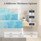 IULULU Twin Size Mattress Topper, 2 Inch Gel Memory Foam Topper, Light Comfort Upgrade, CertiPUR-US Certified
