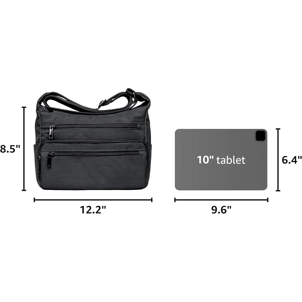 Volganik Rock Rfid Purses For Women Fabric Nylon Multi Pocket Crossbody Bag Ladies Travel Handbag