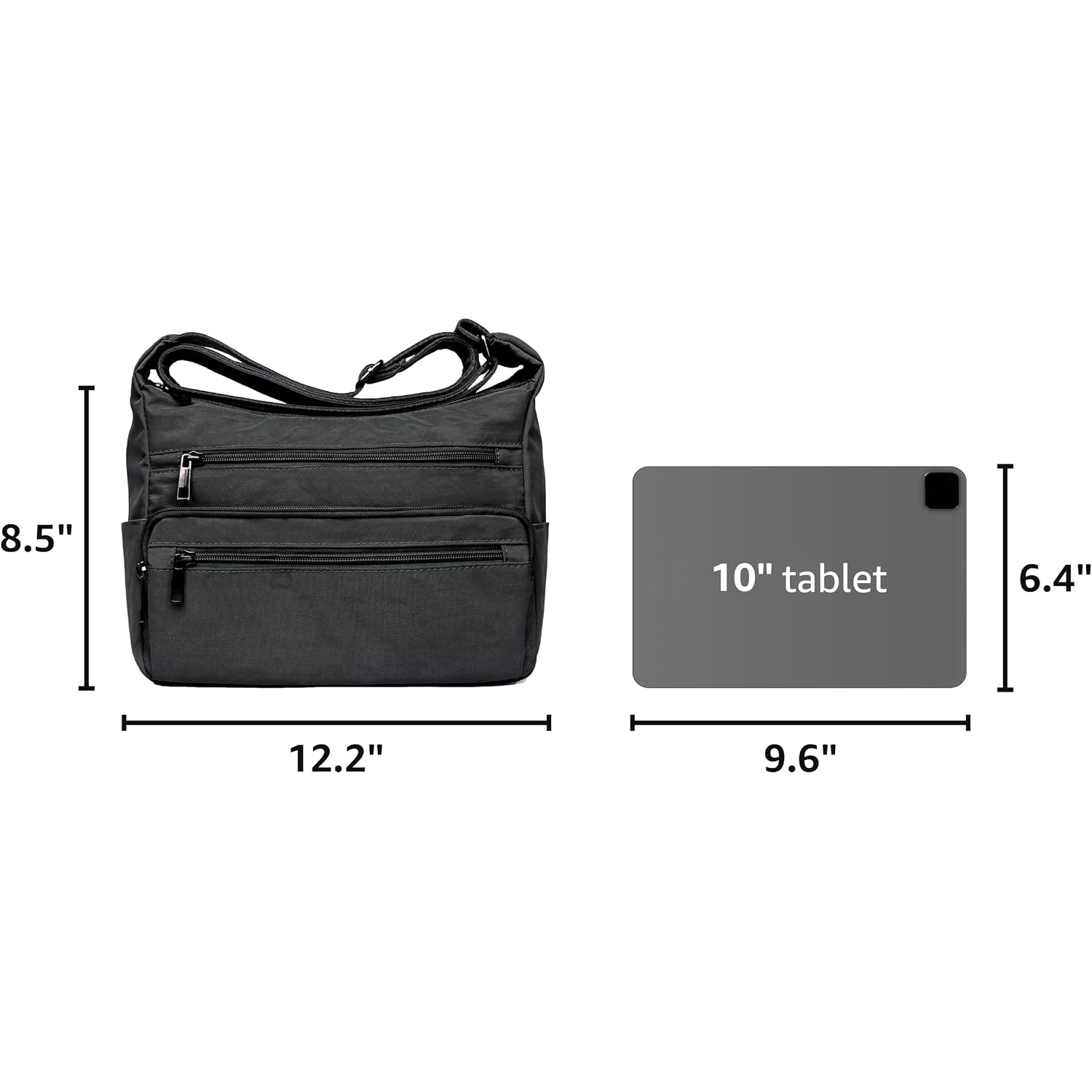 Volganik Rock Rfid Purses For Women Fabric Nylon Multi Pocket Crossbody Bag Ladies Travel Handbag