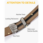 Chaoren Mens Belt Leather Ratchet Belt - Customizable Fit, Effortless Style (35Mm)
