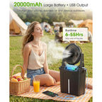 Ausic 2026 Upgraded 10″ 9L Oscillating Portable Misting Fan With Light, [Max 55Hrs] Golf Cart Mister Fan For Outside Patios, Outdoor Rechargeable Battery Operated Water Cool Fan-3 Spray Misters