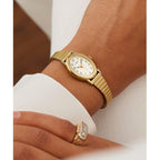 Timex Women'S Cavatina Watch - Tpearl Dial Gold-Tone Case