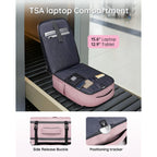 Taygeer Travel Backpack For Women, Travel Personal Item Bag With Shoe Pouch | Tsa Approved Under Seat Carry On Backpack With Water Bottle Pocket Fits 15.6Inch Laptop, Travel Essentials For Airplanes,Pink