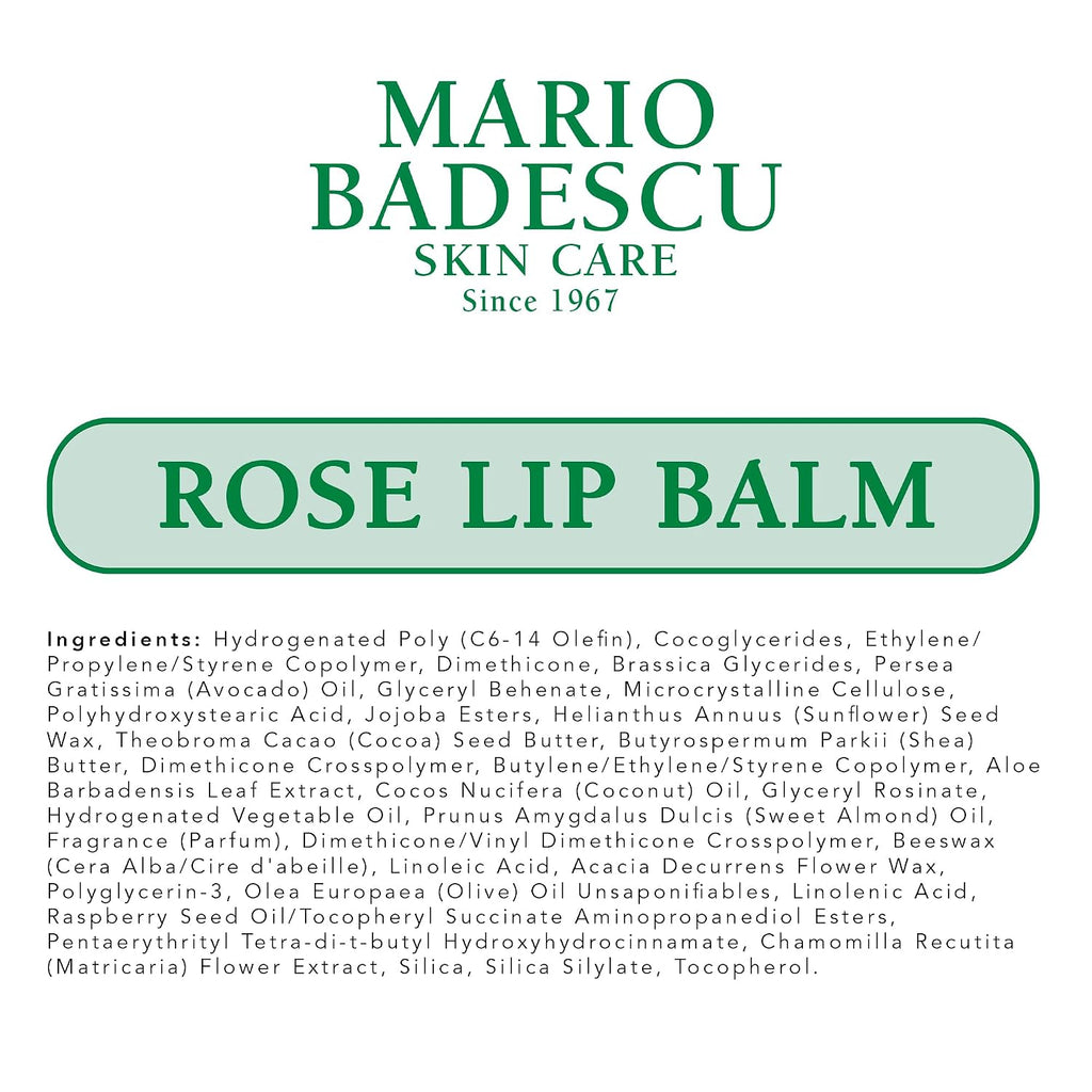 Mario Badescu Moisturizing Lip Balm For Dry Cracked Lips, Infused With Coconut Oil And Shea Butter, Ultra-Nourishing Lip Care Moisturizer For Soft, Smooth And Supple Lips