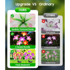Letmy Solar Garden Lights, 4 Pack Solar Flower Lights With 6 Head Bigger Lily Lights, Ip65 Waterproof Solar Lights Outdoor, Decorative Lights For Garden, Patio, Yard, Flower Bed