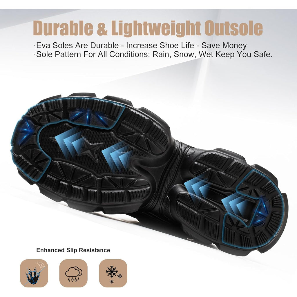 Hogent Steel Toe Shoes For Women Men Wide Non Slip Composite Work Sneakers Indestructible Comfortable Safety Tennis Shoes Lightweight Breathable Construction Sneakers Puncture Proof Ergonomic Design