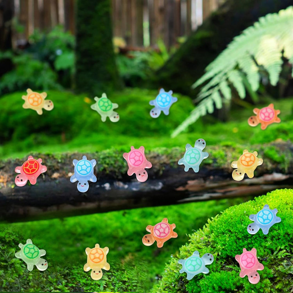 200 Pcs Mini Resin Turtles Glow In The Dark Sea Animals For Dollhouse Decor