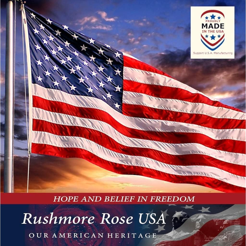 American Flag Made In Usa | American Flags For Outside 3X5 | Premium Us Flag 3X5 Heavy Duty Outdoor With Embroidered Stars And Sewn Stripes.