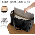 Befen Genuine Leather Work Laptop Tote Bag For Women Ladies Totes Shoulder Purses Satchel Handbag With 15" Compartment