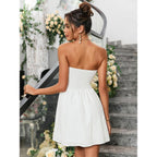 Summer Strapless Mini Dress Sleeveless Smocked Flowy A Line Beach Tube Top Dresses For Women 2026