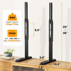 Universal Tv Legs, Table Top Tv Stand Base With Height Adjustable | For Most 37-90 Inch Tvs, Holds Up To 150Lbs With Cable Management, Max Vesa 800X600Mm, Black