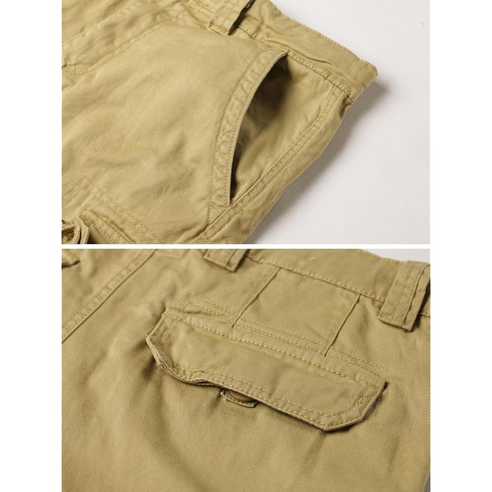 Akarmy Men'S Camo Cargo Shorts Outdoor Multi-Pocket Cotton Casual Shorts With No Belt