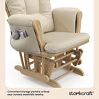 Storkcraft Premium Hoop Glider & Ottoman (Natural/Beige) — Greenguard Gold Certified Nursery Glider, Solid Wood Craftsmanship, Smooth-Gliding Nursery Chair And Ottoman, Award-Winning