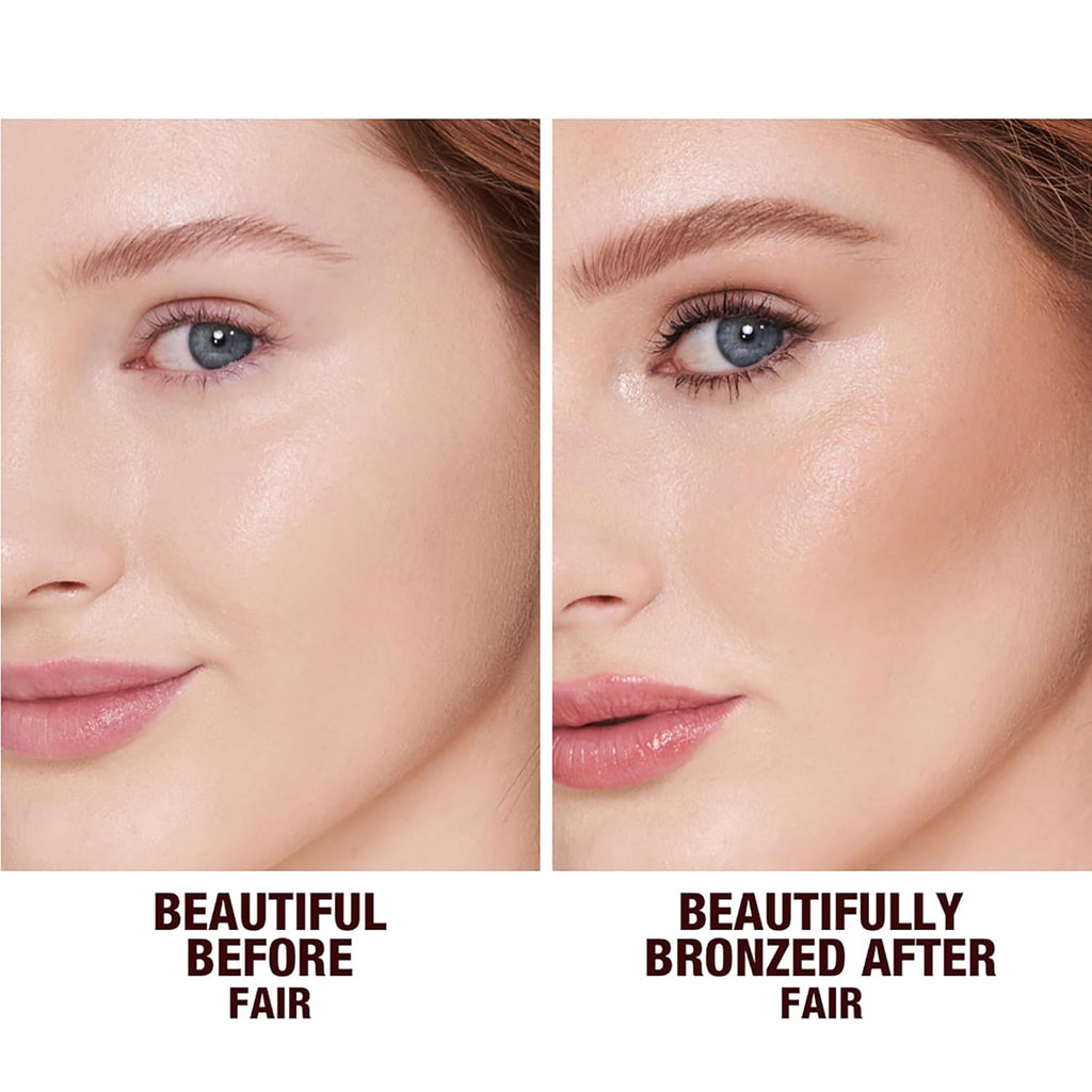 Charlotte Tilbury Beautiful Skin Face Makeup & Body Cream Bronzer - Hydrating Hyaluronic Acid & Pro Vitamin D3 to Blur for a Sun-Kissed Glow - Up to 16Hr Wear, Sweat & Humidity Proof