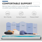 Fathom Medium Queen Mattress 12 Inch Memory Foam Mattress Queen Size Bed In A Box For Back Pain Relief And Cool Sleep With Gel Foam And Removeable Fiberglass Free Cover, Certipur-Us Certified