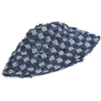 Women'S Vintage Denim Washed Cotton Bucket Hat Cowboy Checkerboard Fishermen Hat Outdoor Sun Cap