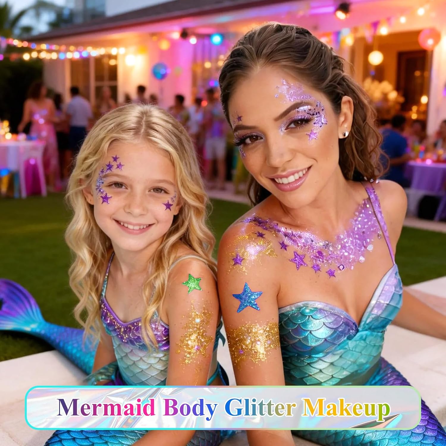 Body Glitter Gel, Hair Face Glitter For Kids & Women, Chunky Mermaid Sequins, Easy Apply & Quick Drying, World Cup Makeup, Singer Concert Festival Birthday Party, Rave Accessories, Pink
