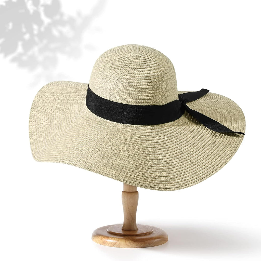Beach Hats for Women, Wide Brim Sun Straw Hat for Women, Sun Hat UPF 50+ UV Protection