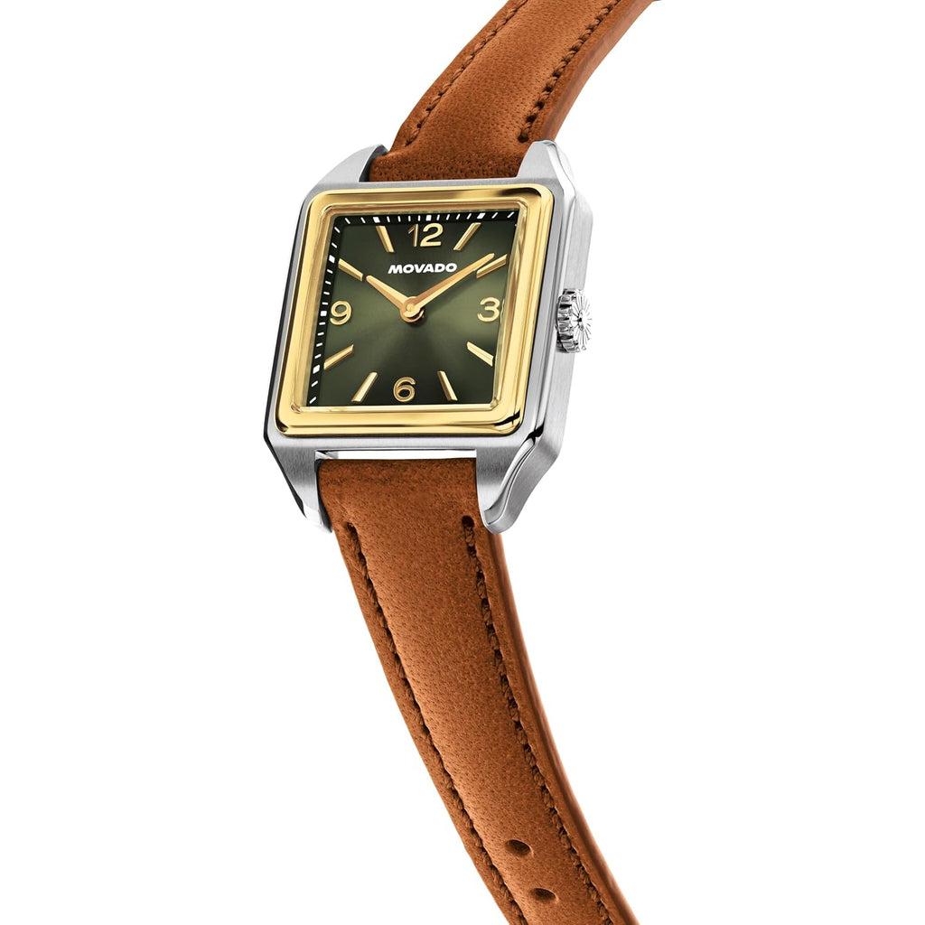 Movado Heritage 1917 Women’S Swiss Quartz Leather Petite Square Watch, 25Mm