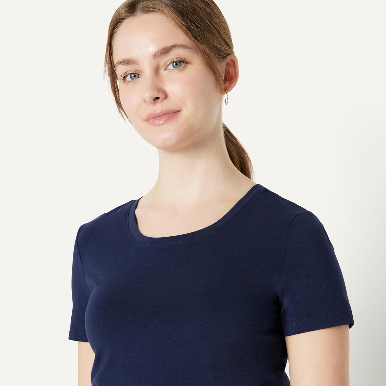Women's Regular-Fit Short-Sleeve T-Shirt (Crewneck and V-Neck Options), Multipacks