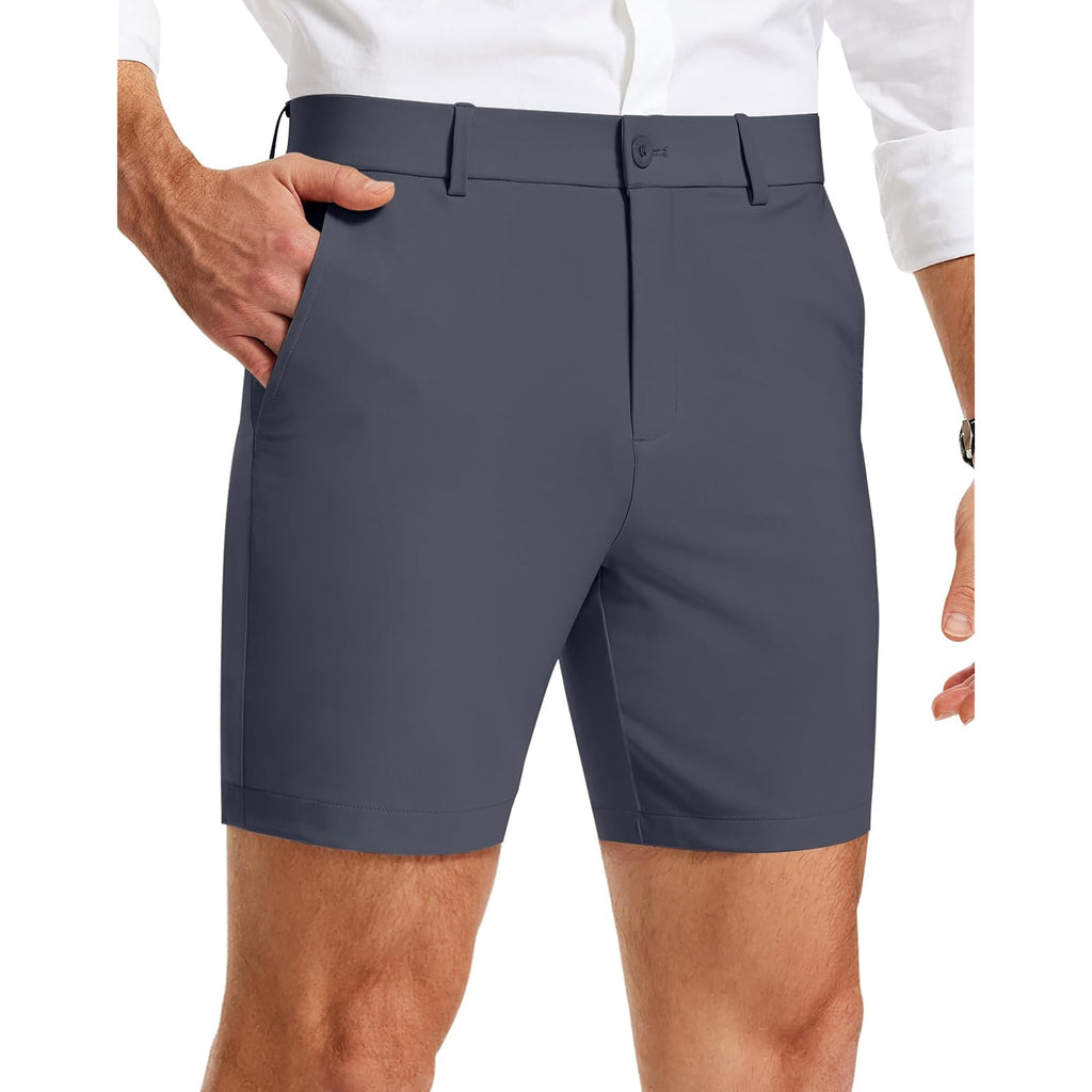 Mens Golf Shorts 7 Inch Tapered Leg Stretch Lightweight Skinny For Dress Casual Business Work
