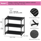 3 Tier Extra Small Shoe Rack (16.3" Wide), Narrow Stackable Shoe Shelf For Kids Toddler Adult, Ultra-Lightweight Shoe Rack Stand For Closet Dorm Bedroom Storage Organizer, Entryway