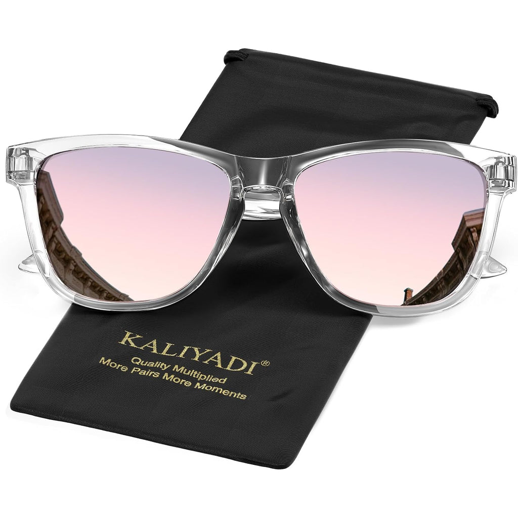 KALIYADI Womens-Sunglasses Polarized Sunglasses Womens: Retro Trendy Sun Glasses with UV400 Protection for Travel Driving A06-pink