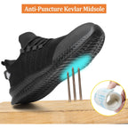 Steel Toe Shoes For Men And Women Comfortable Lightweight Work Safety Shoes Puncture Proof Slip Resistant Indestructible Sneakers Construction Work Utility