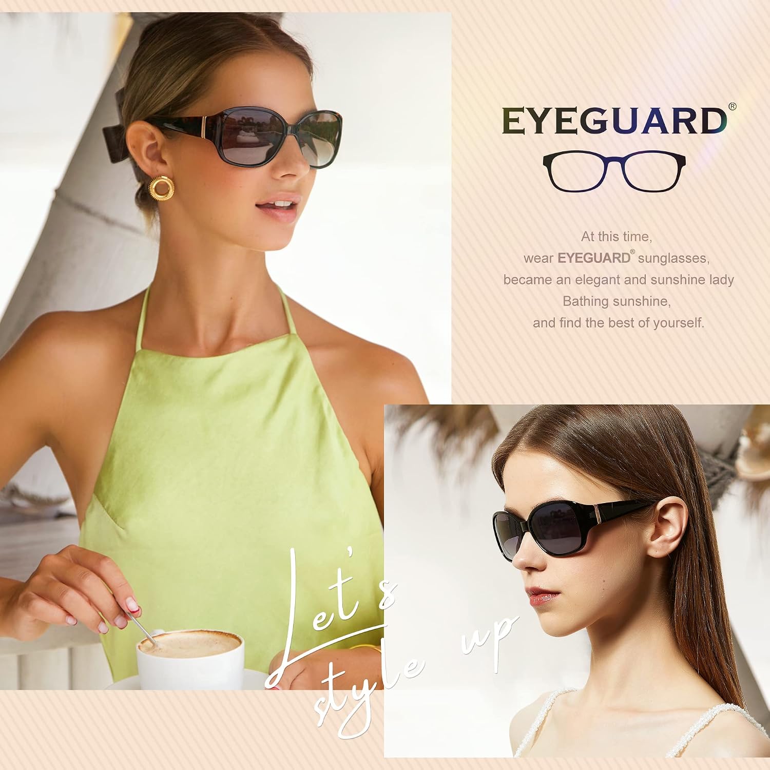 EYEGUARD Polarized Sunglasses for Women Retro Vintage Driving Sun glasses UV400 Protection Black + Tortoise