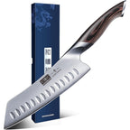 Hoshanho 7 Inch Japanese Chef Knife, Ultra Sharp High Carbon Stainless Steel Kitchen Knife, Professional Santoku Knives With Ergonomic Pakkawood Handle