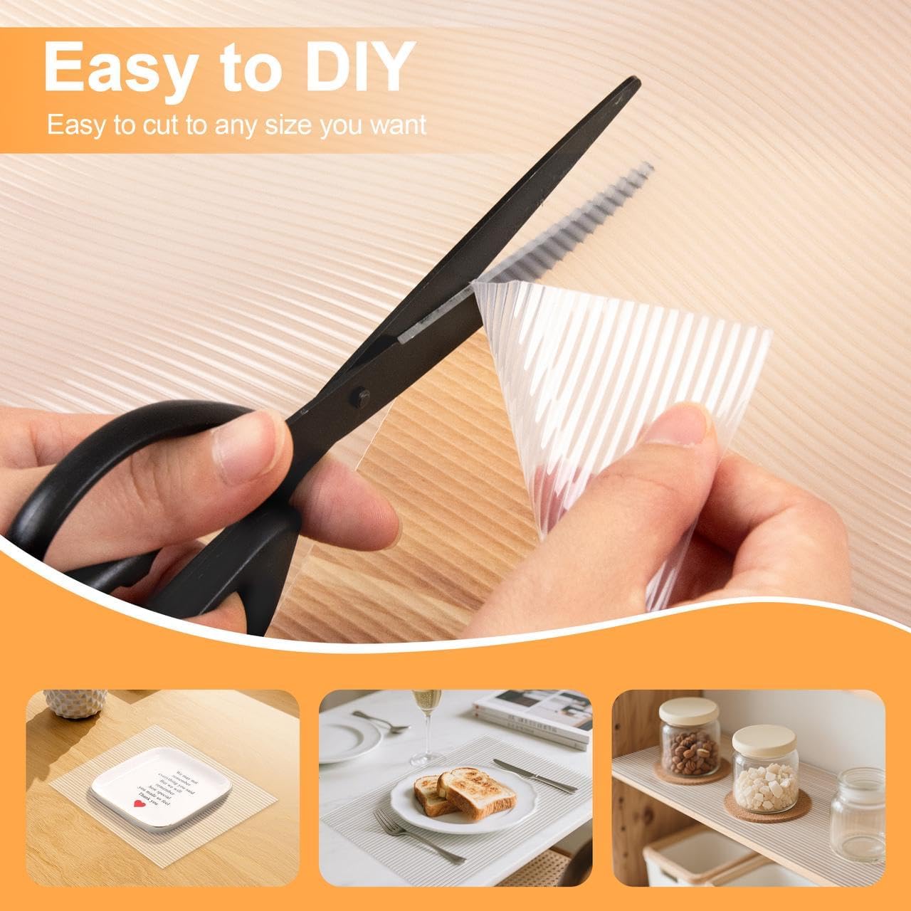 Shelf Liner For Kitchen 12In X 20Ft Cabinet Drawer, Fridge Liner | Non-Adhesive, Oil-Proof & Waterproof Contact Paper Liner For Home Kitchen Cupboard, Fridge, Durable, Washable, Easy To Cut