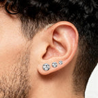 6 Pairs Stainless Steel Stud Earrings Set, Silver 14K Gold Plated 316L Stainless Steel Hypoallergenic Cubic Zirconia CZ Earring for Women Men 3-8mm
