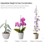 Rifny Plant Stakes For Indoor Plants, 14 Inch Plant Support Stakes With Clips, Tall Adjustable Plant Sticks For Indoor Monstera Tomato Orchid Potted Plants Flower (6 Pcs, Green)