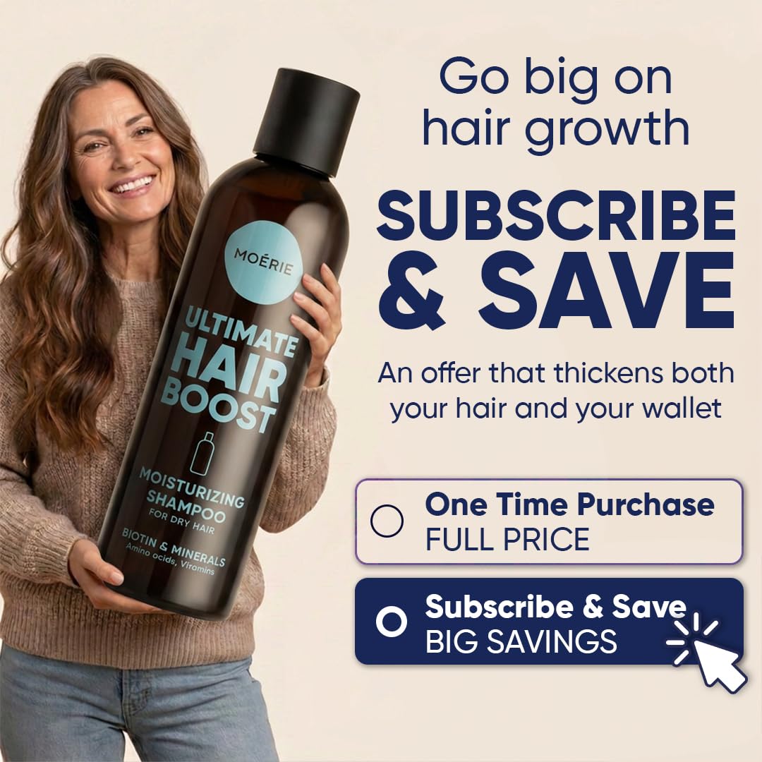 Moerie Hair Growth Shampoo For Men And Women, Hair Loss Solution With Biotin And Rosemary, Moisturizing Shampoo For Thinning Hair – Ultimate Boost For All Hair Types, Triple Set