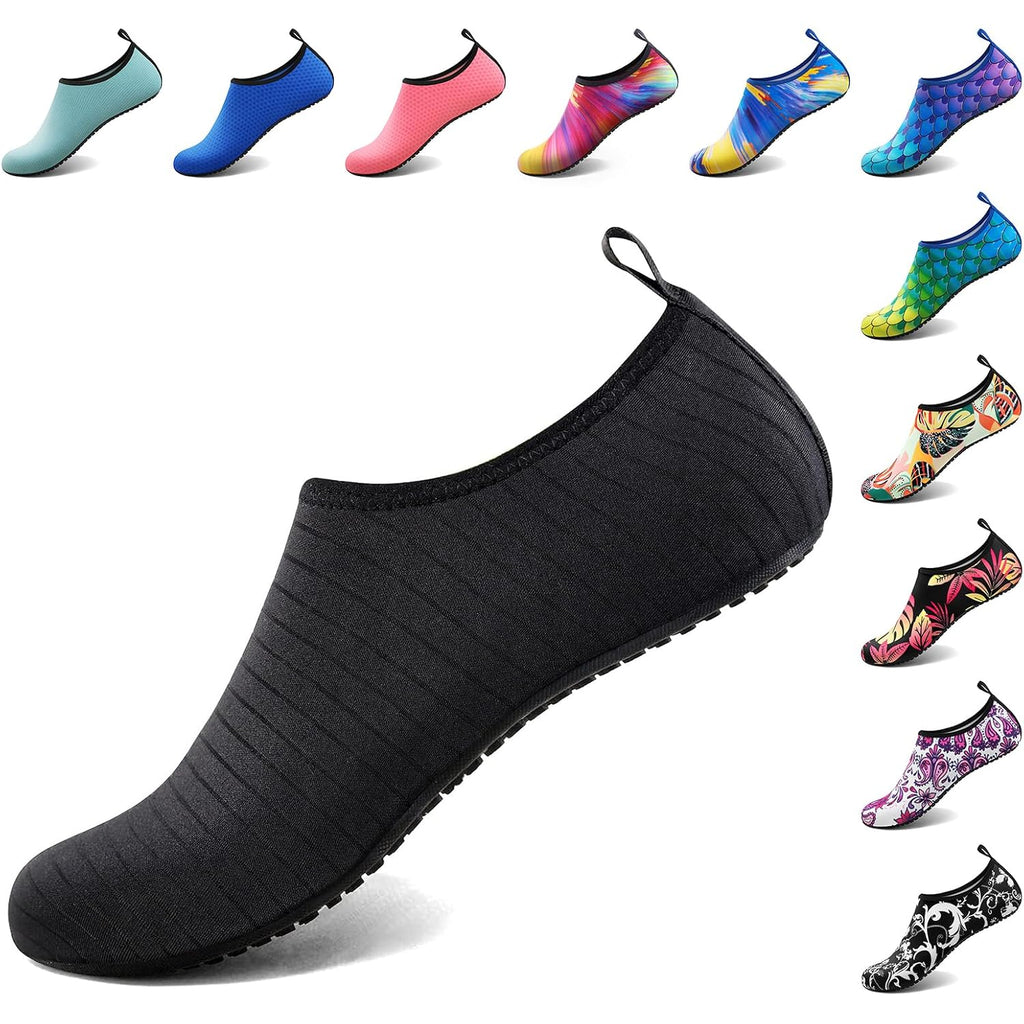 Homitem Water Shoes For Women Men Aqua Socks Swim Beach Pool River Slip-On Barefoot Quick-Dry Vacation Cruise Essentials Accessories For Yoga Kayak Sports