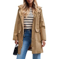 Saphirose Women'S Waterproof Rain Jacket Long Raincoat Hooded Windbreaker Trench Coat