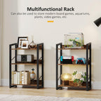 Book Shelf Small Bookshelf: 3-Tier Wood Bookcase Industrial Bookshelf With Edge Protection Metal Narrow Bookcase Storage Organizer Display Rack For Bedroom Home Office (Rustic Brown)