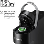 Keurig K-Slim Single Serve K-Cup Pod Coffee Maker, Multistream Technology, 3 Brew Sizes, Slim and Sleek Design, 46oz Removable Reservoir, Black