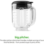 magic bullet Combo Blender, 600W, 48oz Pitcher, 16oz Cup with To-Go Lid, Easy Cleaning, Cross Blade, for Smoothies, Sauces, Shakes, Salsa, Hot Blends, Silver, MBF50200