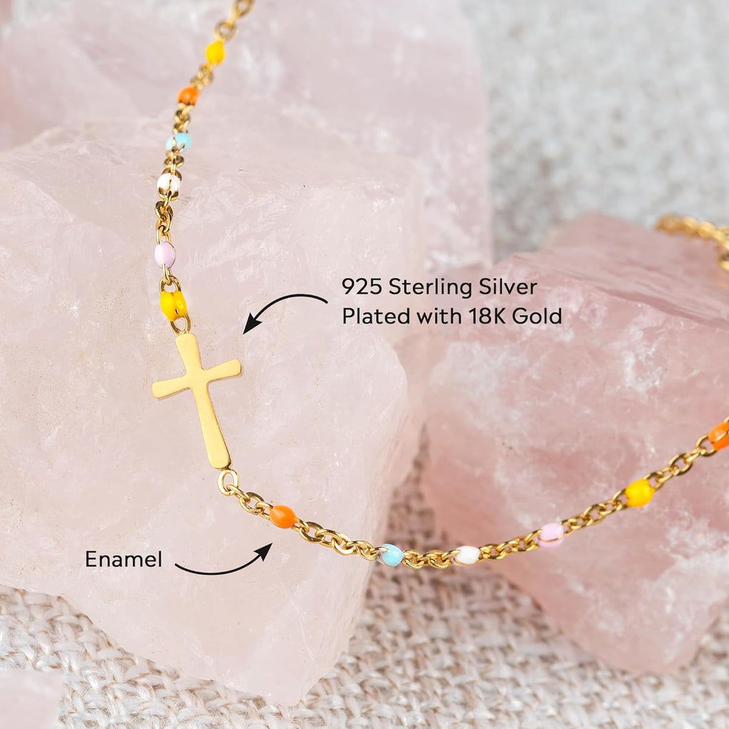 STORYJEWELLERY Christian Gifts for Women, Religious Confirmation and Baptism Gifts, Cross Bracelet for Women, Easter Gift, Encouragement Presents, Christian Jewelry
