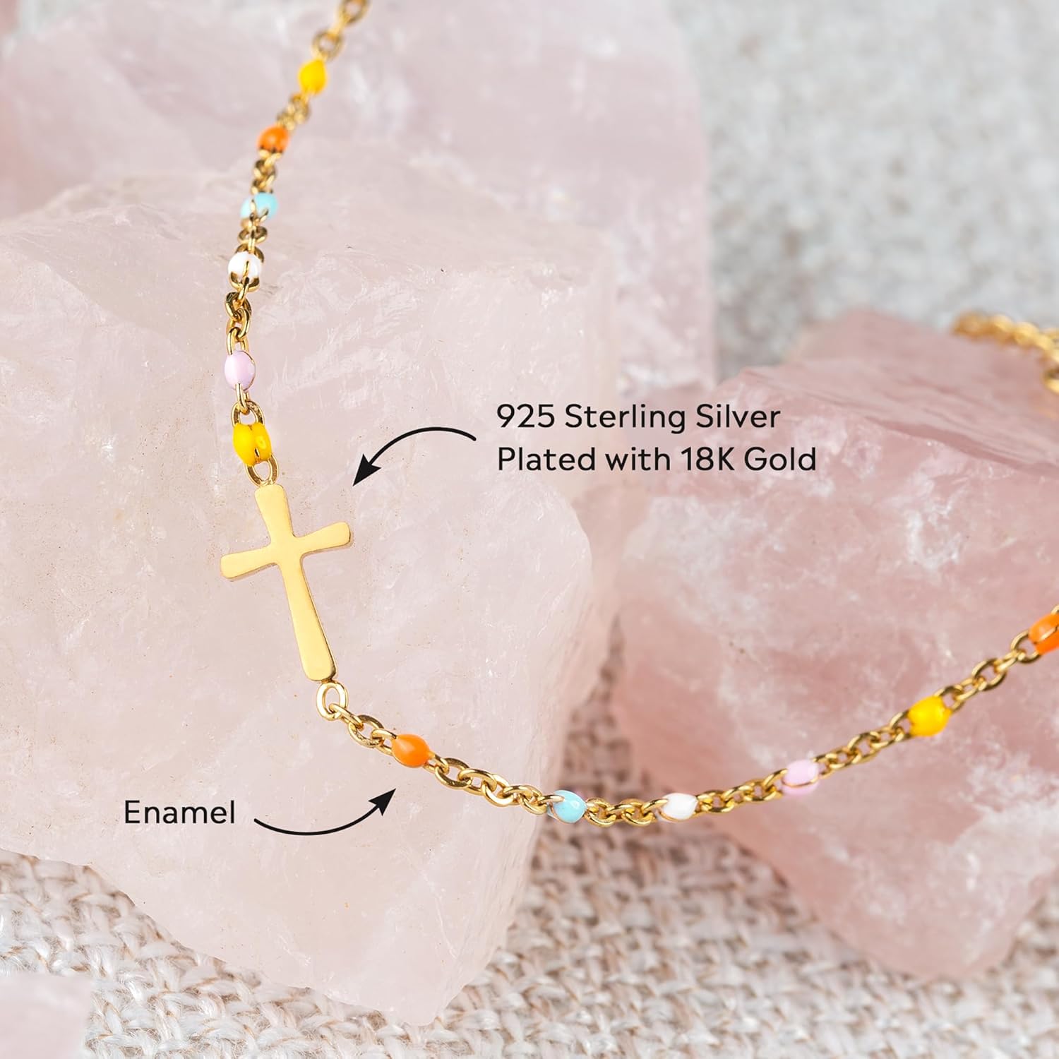 STORYJEWELLERY Christian Gifts for Women, Religious Confirmation and Baptism Gifts, Cross Bracelet for Women, Easter Gift, Encouragement Presents, Christian Jewelry