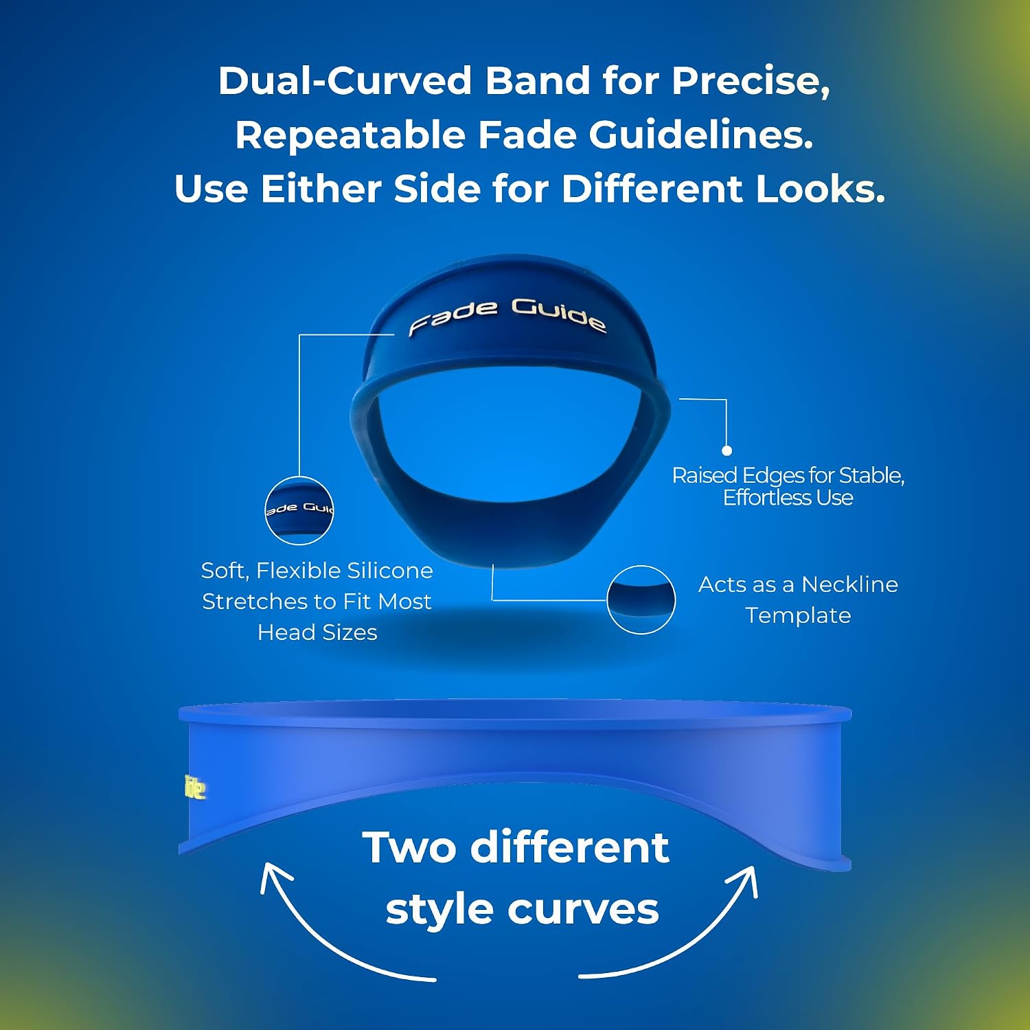 Hands-Free Fade Guide For Men – Silicone Haircut Template For Clippers | Neckline Shaver Guide | Diy Self Haircut Tool