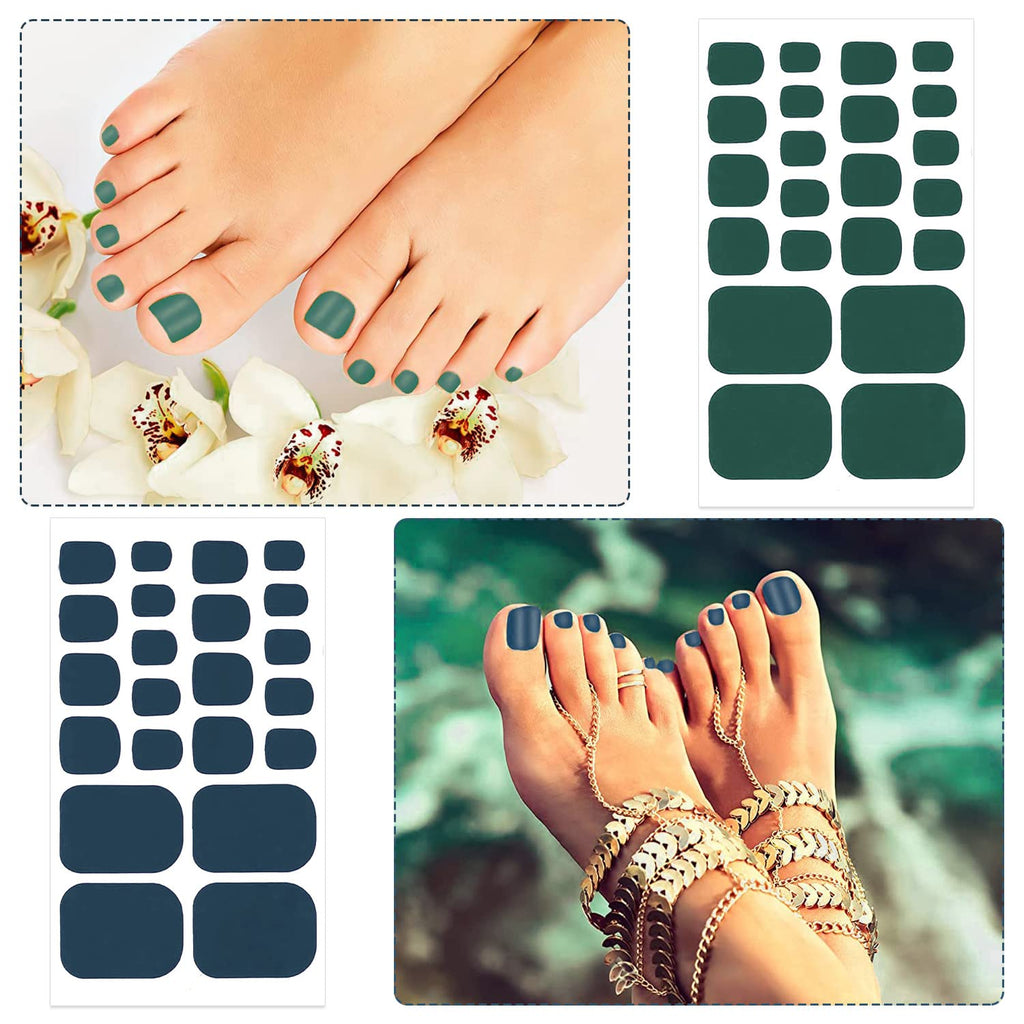20 Sheets 440 Pcs Black Brown Toenail Polish Stickers for Women Nail Art Wraps - Full Nail Wraps for Toes