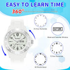 Waterproof Nurse Watch For Medical Professionals,Students, Women Men, Military Time Easy To Read Dial, 24 Hour With Second Hand, Soft And Breathable Silicone Band
